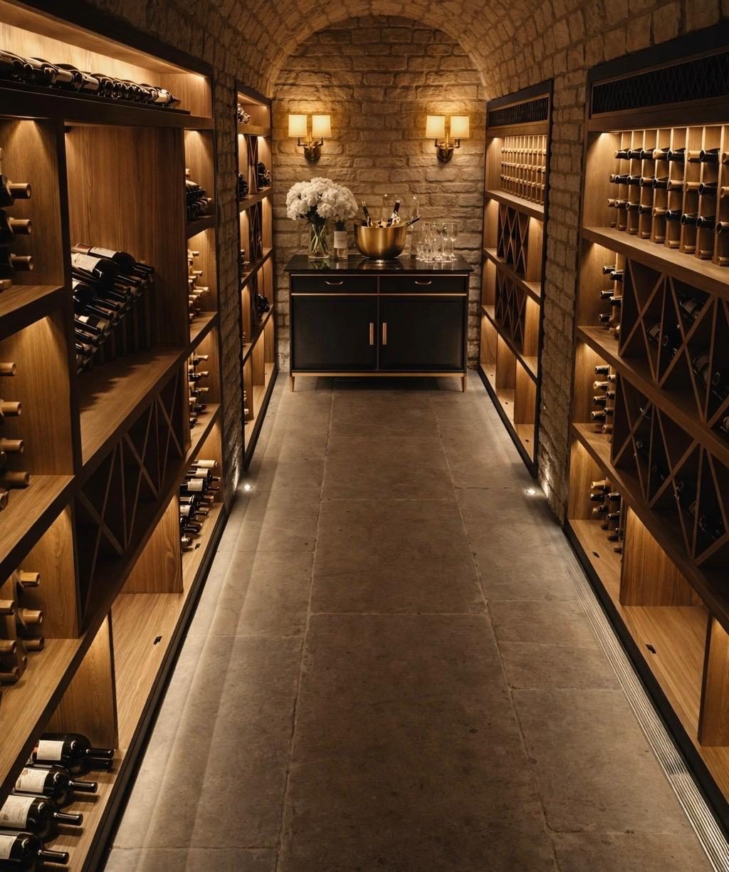 Bespoke Wine cellar worcester -Bristol A handcrafted wine cellar designed as a statement of lifestyle, where natural materials and architectural character meet